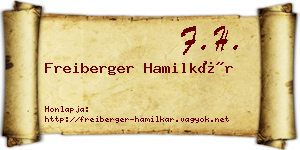 Freiberger Hamilkár névjegykártya